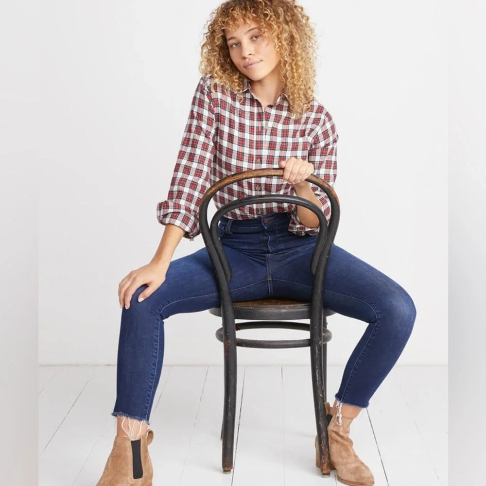 Marine layer Kendall Button Down in Red Plaid - Picture 3 of 8